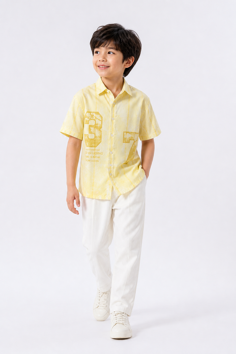Double Shade Shirt With White Linen Korean Fit Pant