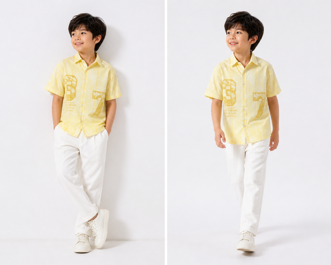 Double Shade Shirt With White Linen Korean Fit Pant