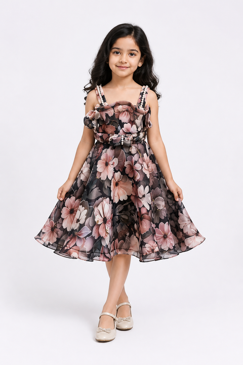 Scuba Fabric ( Elegent Floral Print with Pearl )