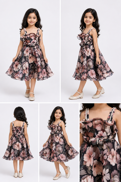 Scuba Fabric ( Elegent Floral Print with Pearl )