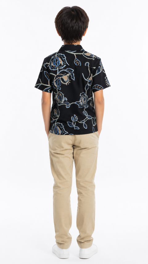Floral Resort Shirt Boxer Fit with Pista Cotton Trouser