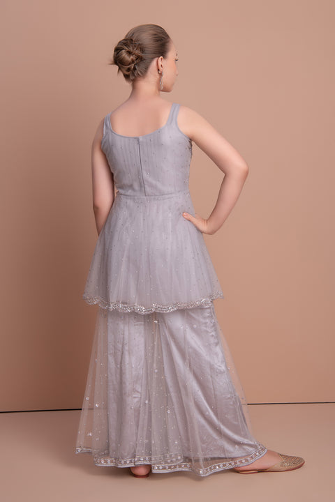 Grey Palazzo Suit
