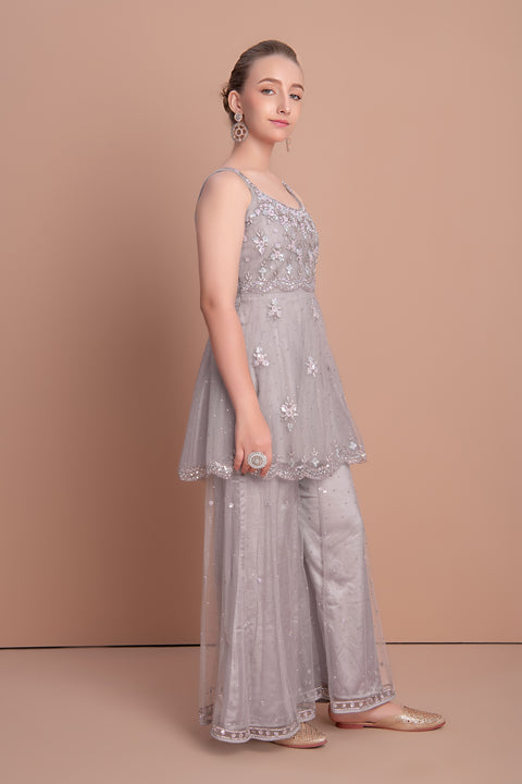 Grey Palazzo Suit
