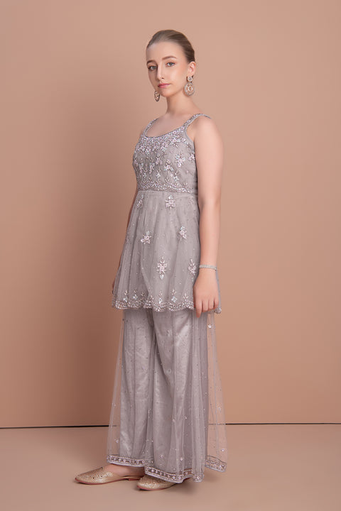 Grey Palazzo Suit
