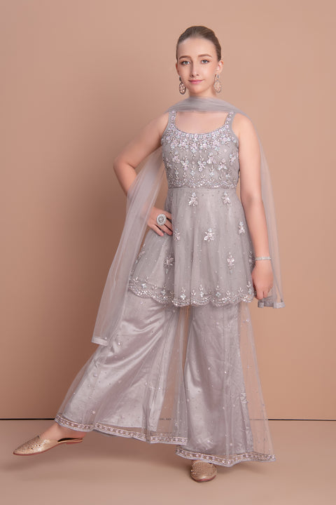Grey Palazzo Suit