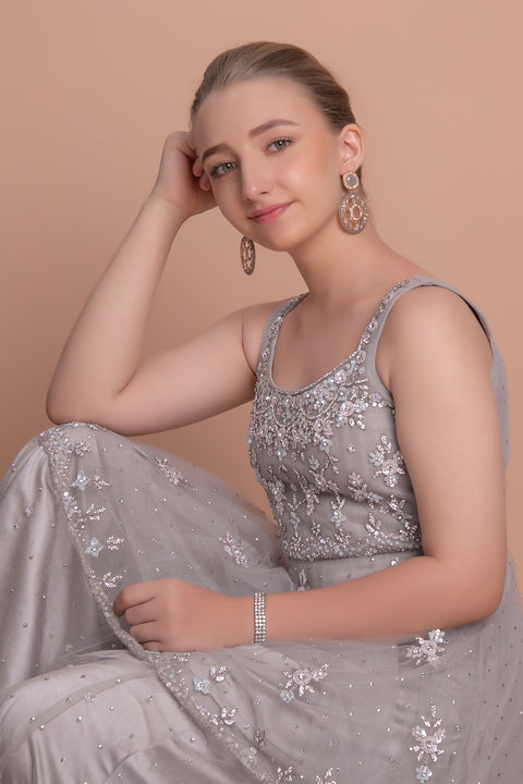 Grey Palazzo Suit