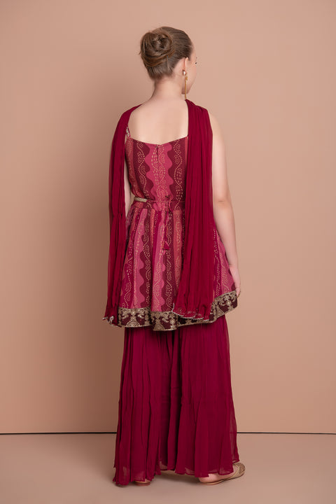 Maroon Palazzo Suit