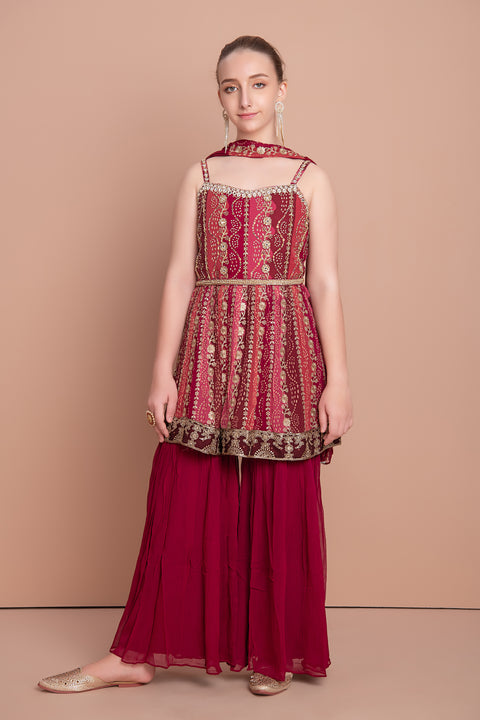 Maroon Palazzo Suit