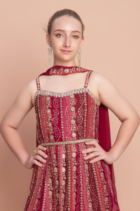 Maroon Palazzo Suit