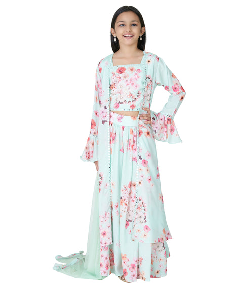 Green Palazzo Suit